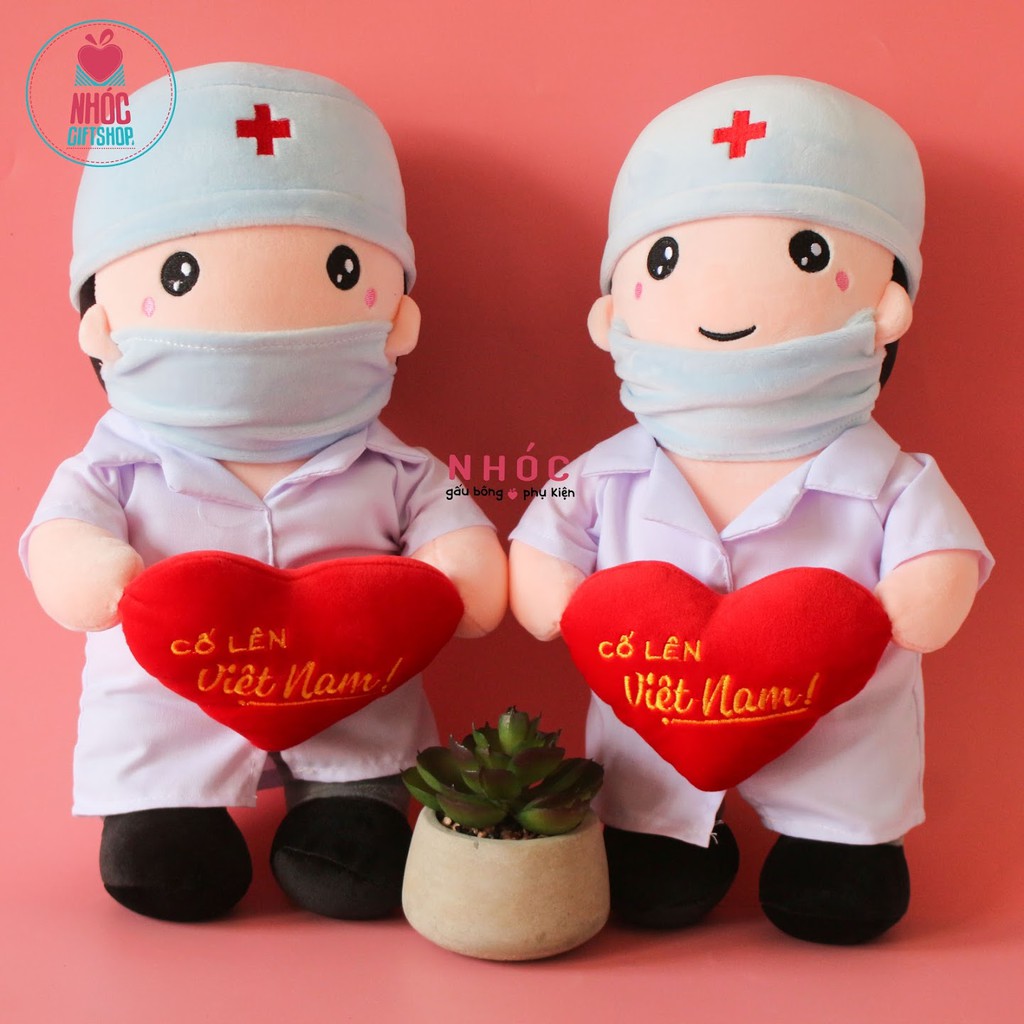 Gấu Bông Hình Chibi Bác Sĩ Hoạt Hình Đáng Yêu Vải Đẹp Mềm Mịn - NHÓC (40cm)