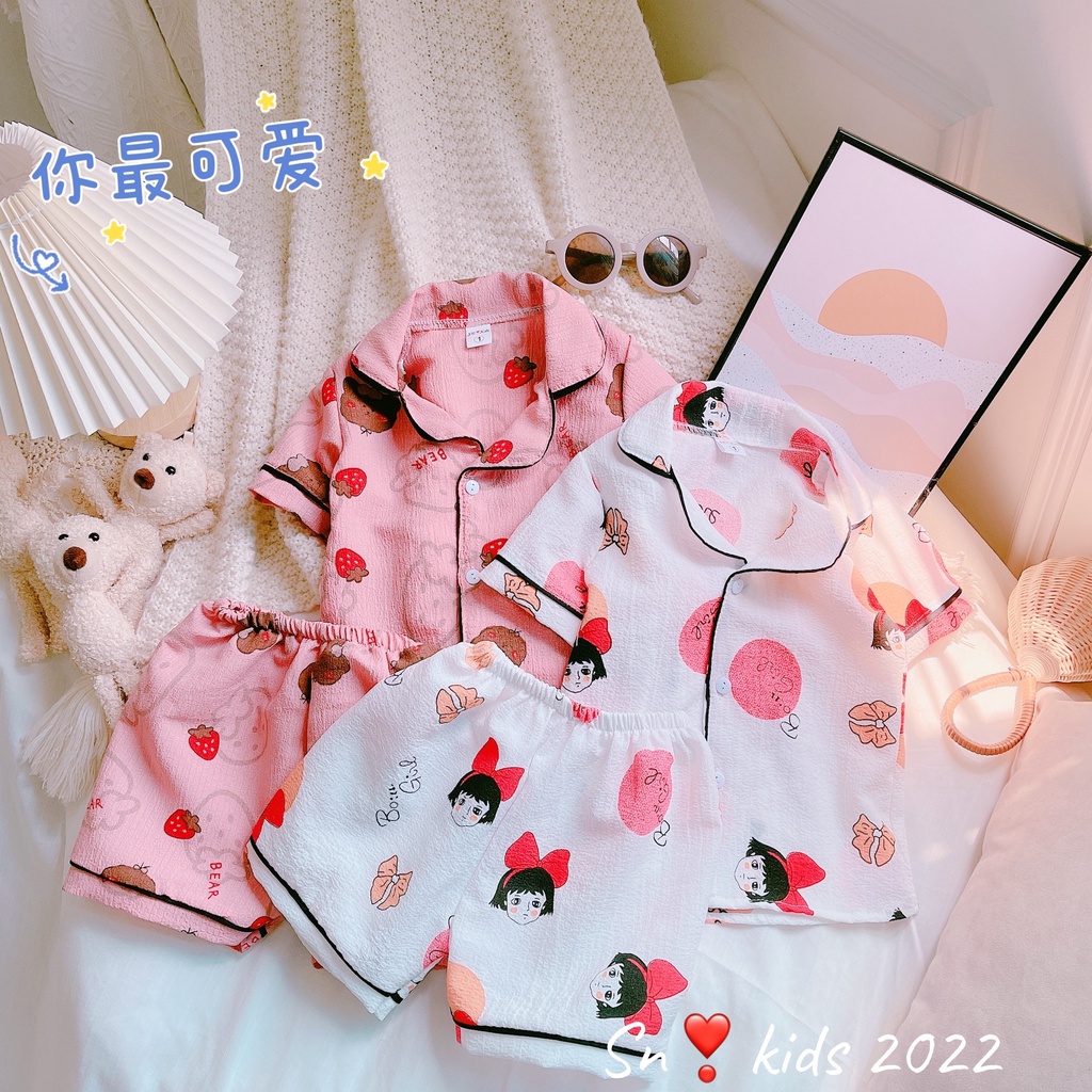 Bộ cộc tay Pijama chất đũi xốp mềm họa tiết cute cực đẹp bé trai bé gái Namkidshop (V631)