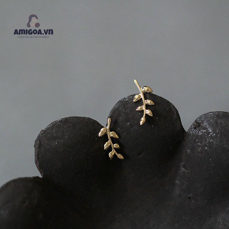 Bông Tai Mạ Bạc Hình Chiếc Lá Xinh Xắn Thời Trang Cho Nữ