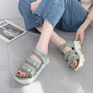 Dép Sandal hoa cúc Nữ, Dép quai hậu nữ HAPU đế xuồng cao 5cm