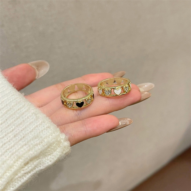 Nhẫn MANYUE thiết kế khoét rỗng đính đá màu kẹo phong cách Nhật Bản thời trang thanh lịch sang trọng dành cho nữ