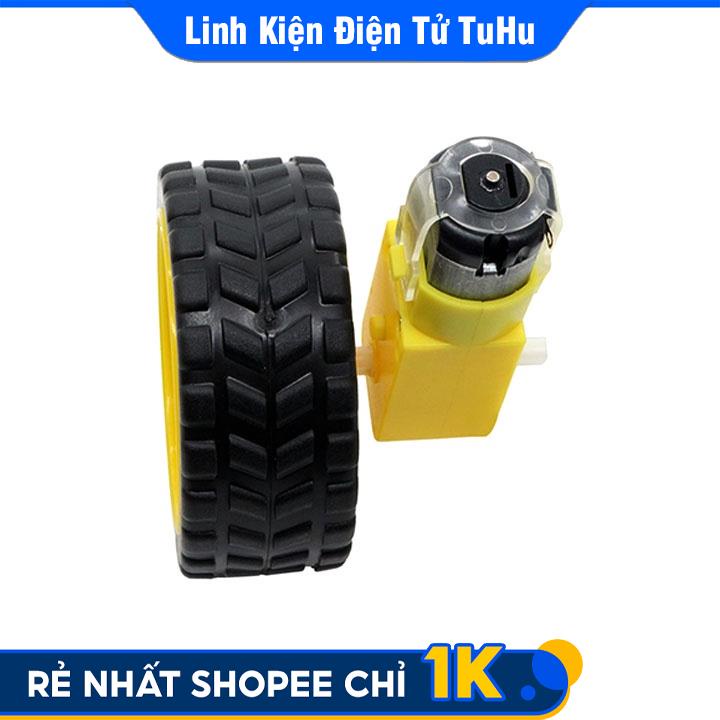 Động Cơ DC Giảm Tốc Vàng Kèm Bánh Xe