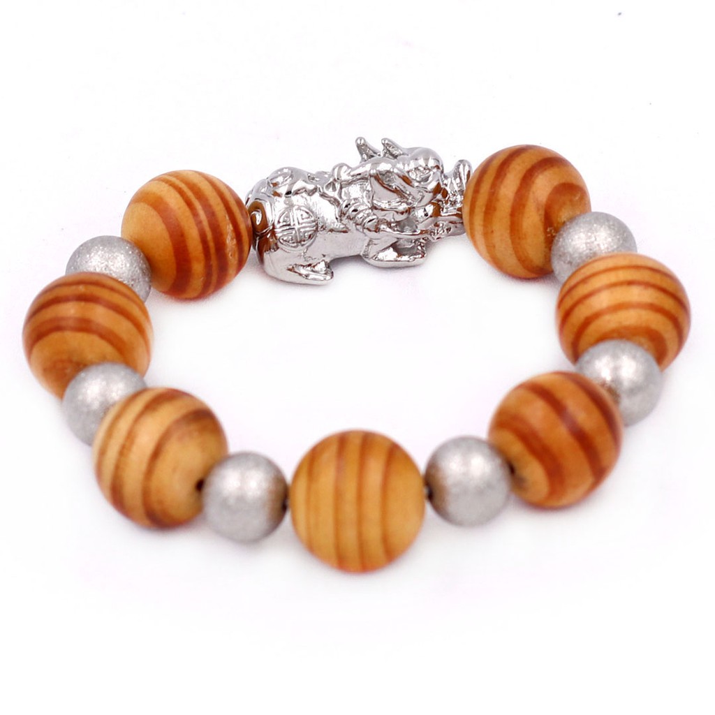 Vòng chuỗi tay gỗ huyết rồng 18 ly charm tỳ hưu inox VGHRTHTRSB18 | BigBuy360 - bigbuy360.vn