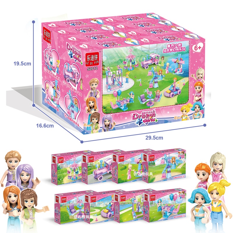 [Hàng sẵn] Set 8 Hộp Lego Lắp Rắp Công Viên Giải Trí Cho Công Chúa - Đồ Chới Giáo Dục Sáng Tạo Cho Trẻ