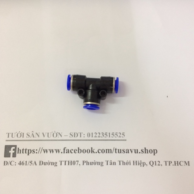 Combo 10 Tê Nối Nhanh PE 8mm Lắp Ống Phun Sương - Tê Nối Nhanh khí nén ống 8mm