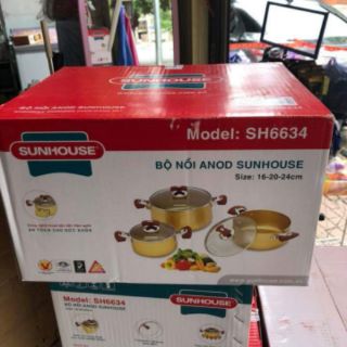 Bộ 3 nồi Anod Sunhouse