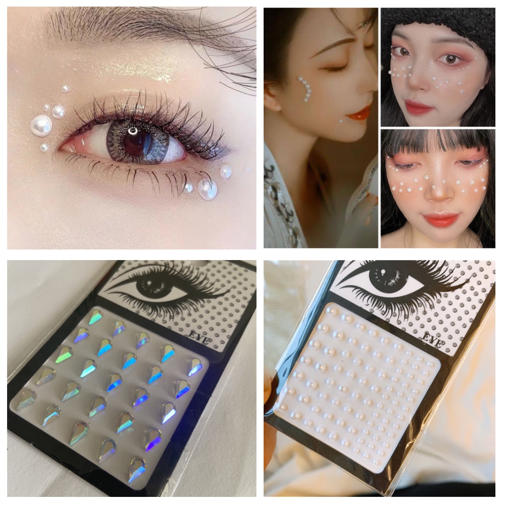 [Hàng mới về] Kim cương ngọc trai nhân tạo hình giọt nước trang điểm mắt xinh xắn
