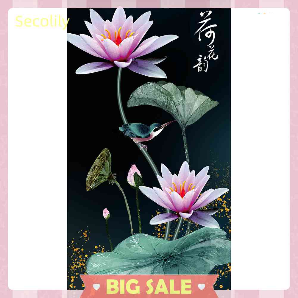 Bộ Tranh Thêu Chữ Thập 11CT DIY Hình Hoa Sen