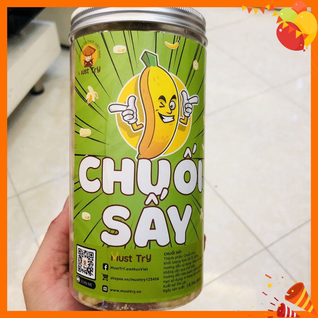 Chuối Sấy Giòn Đà Lạt 300g/hộp - Tinh Hoa Ẩm Thực Việt - Đồ ăn vặt ngon bổ rẻ Mr Benz