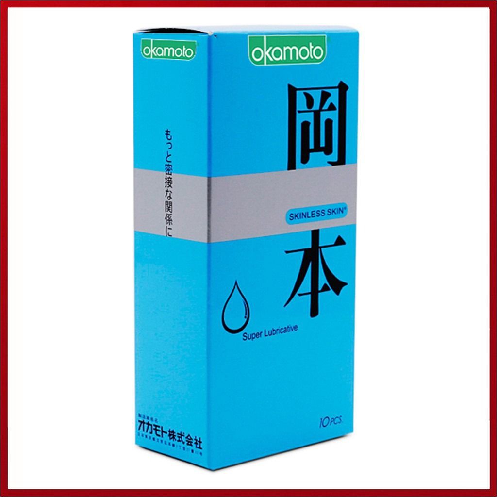 Bao Cao Su OKAMOTO Skinless Skin Supper Lubricated Siêu Bô Trơn - Xuất Xứ Nhật Bản [Hộp 10c]