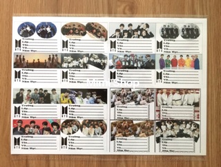 Combo 16 nhãn vở BTS nhiều mẫu