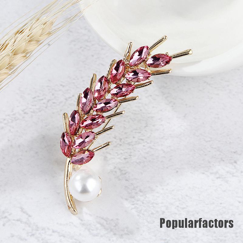 Ghim Cài Áo Hình Chiếc Lá Đính Đá Nhân Tạo Thời Trang