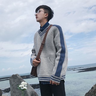 Áo khoác/Áo len nam, cổ chữ V, chui đầu, dễ kết hợp, phù hợp cho mùa thu, cập nhật xu hướng thời trang, mẫu mới nhất