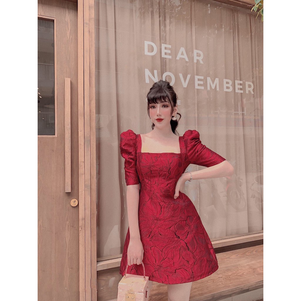 Đầm dự tiệc sang trọng vải gấm cao cấp