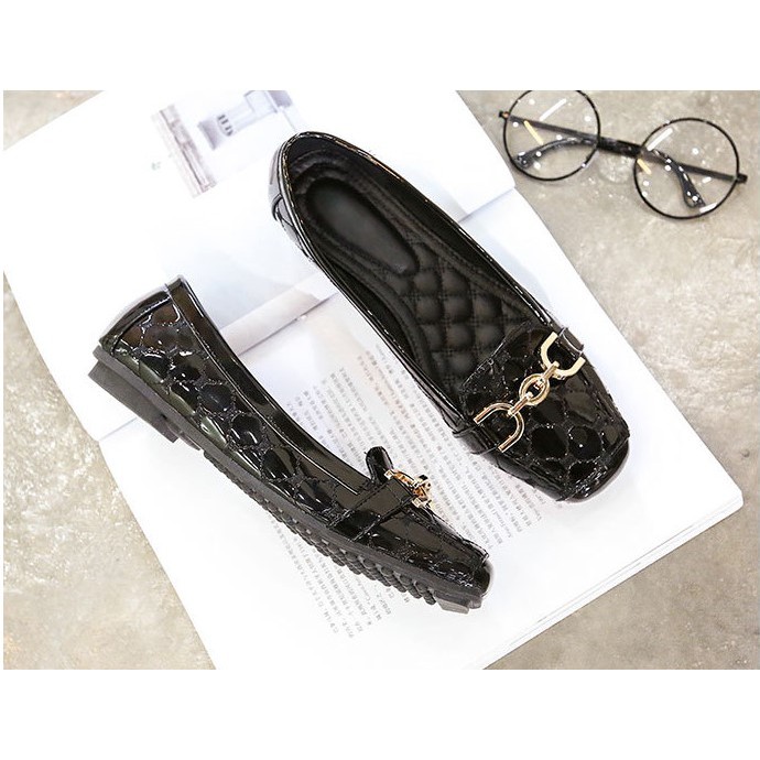 Giày nữ cao cấp_Giày bệt nữ da bóng mũi vuông, Giày búp bê siêu xinh. | BigBuy360 - bigbuy360.vn