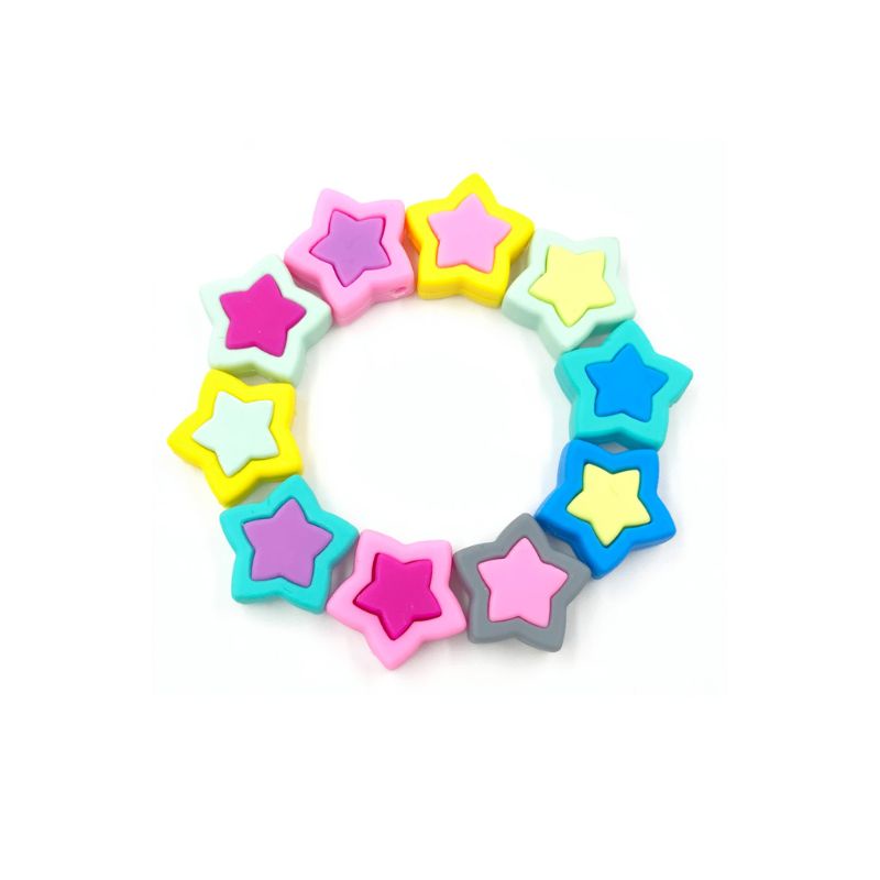 Haha Đồ Chơi Ngậm Nướu Hình Ngôi Sao Năm Cánh Bằng Silicone An Toàn Dành Cho Trẻ