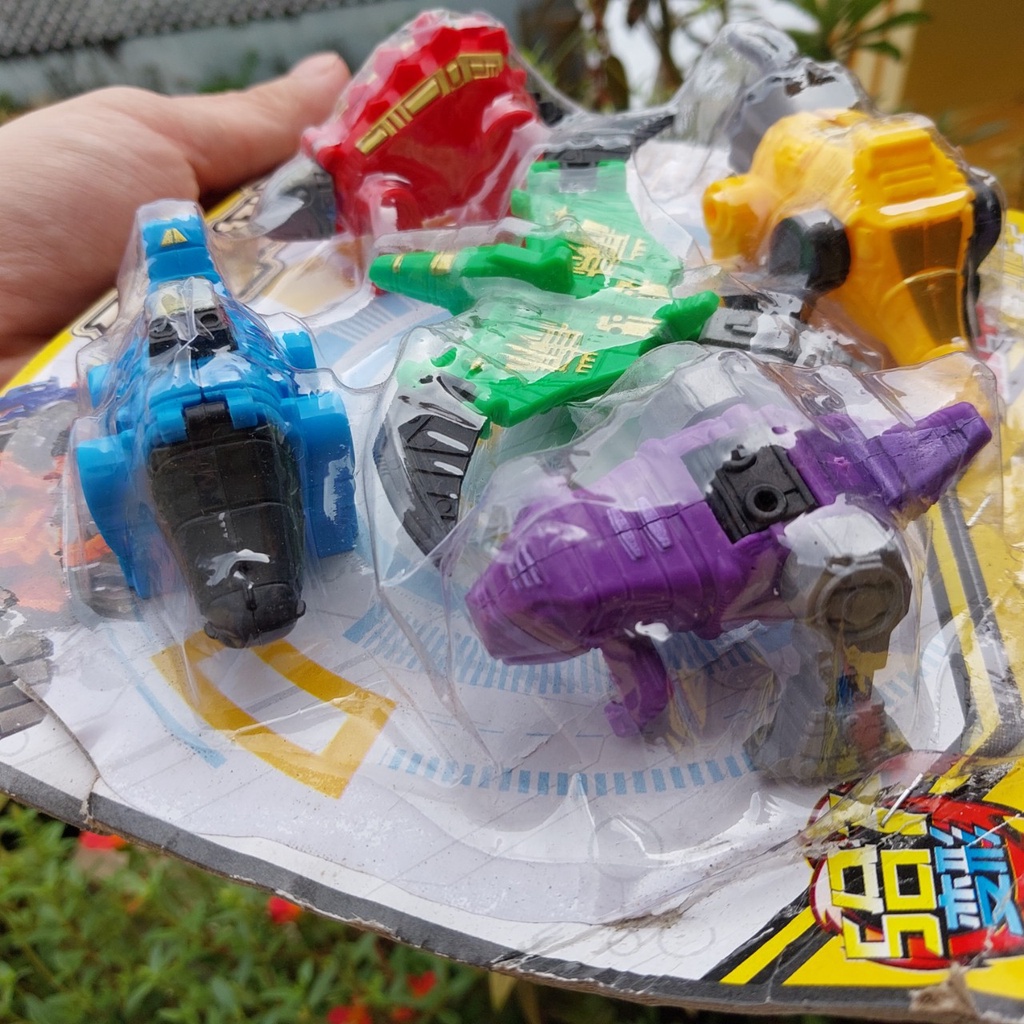 Vĩ 5 robot lắp ghép đồ chơi người máy lớn khủng long power rangers 2011