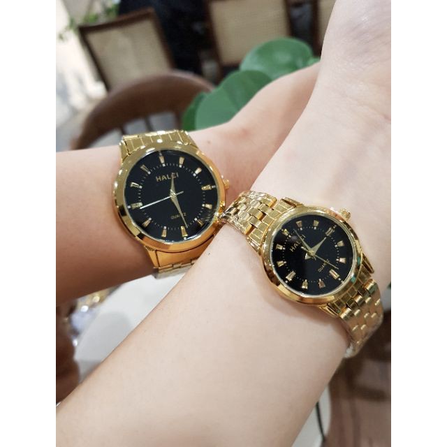 Đồng hồ cặp đôi nam nữ Halei mặt đen dây da kim loại chính hãng Tony Watch 68 Liên hệ mua hàng 084.209.1989