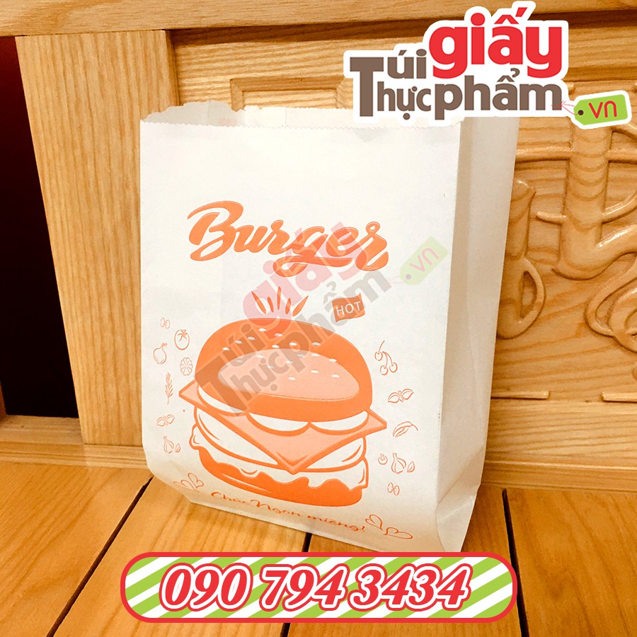 1000 Túi Đựng Burger (giấy hút dầu MG - Hình Bánh)