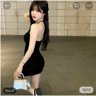 Đầm body hai dây hở lưng màu kem kiểu rút dây thời trang gợi cảm ôm sát cho nữ 3 màu 🍃🍃🍃Ng aloha.store1