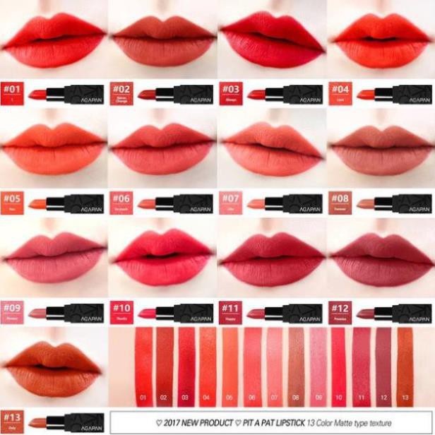 Son thỏi lì, mịn môi Agapan Pit A Pat Matte Lipstick NPP Shoptido | BigBuy360 - bigbuy360.vn