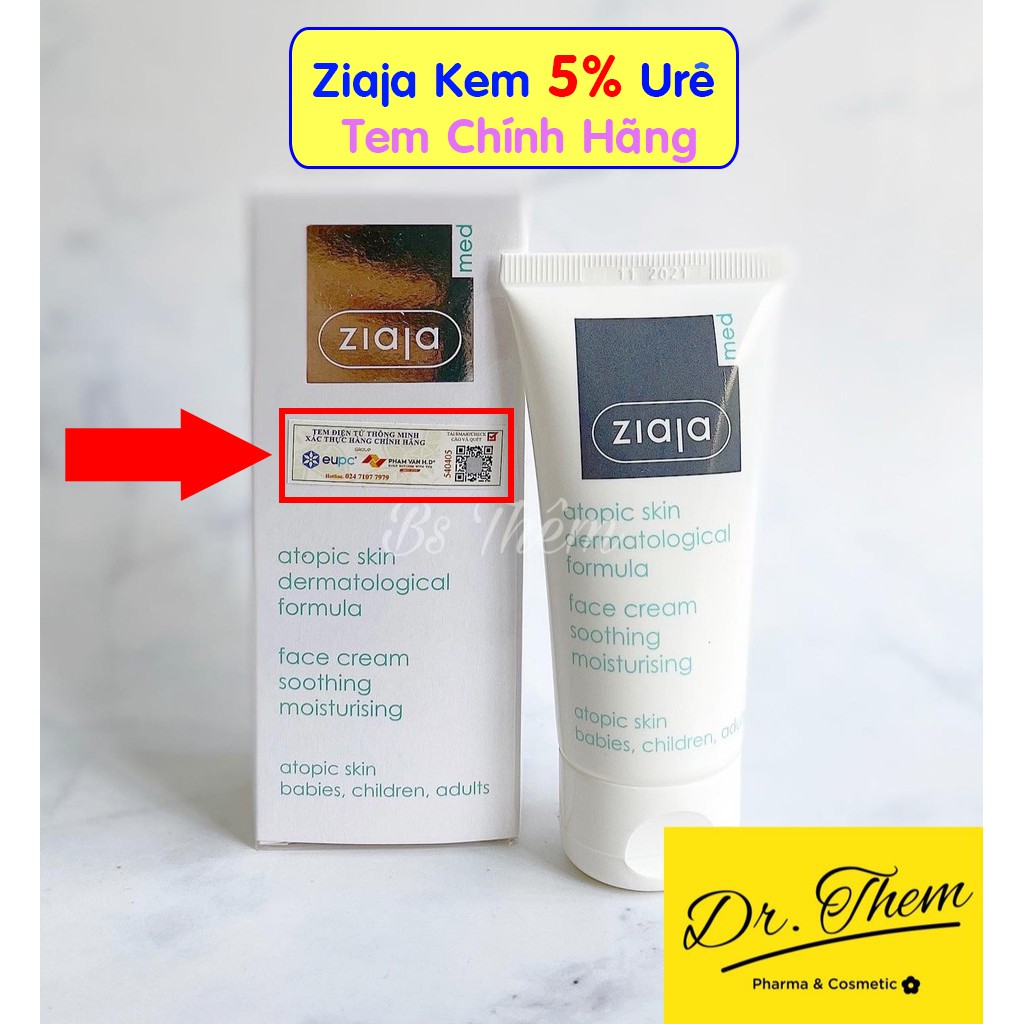 ✅[CHÍNH HÃNG] Ziaja Med Kem Dịu Nhẹ Dưỡng  Ẩm 5% Urê, Ziaja Med Atopic Skin Dermatological Formula Atopy Ure - Dr Thêm