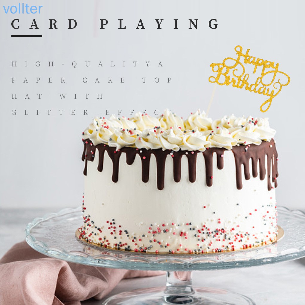 Phụ Kiện Trang Trí Bánh Kem Hình Chữ Happy Birthday