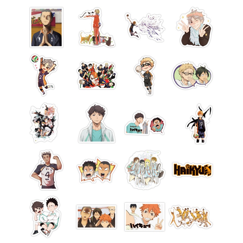 Sticker dán trang trí bằng pvc chống thấm nước hình anime doodle