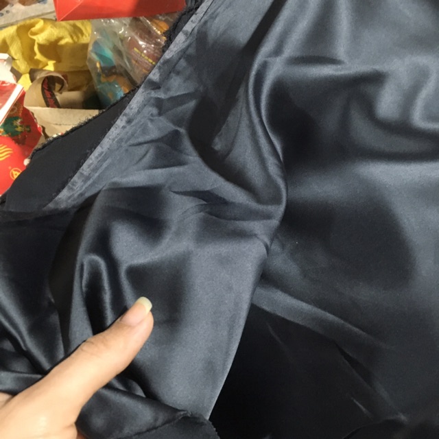 Vải phi lụa bóng dãn mềm màu chì khổ rộng 1,5m bán từ 1m của Vải rẻ HB shop