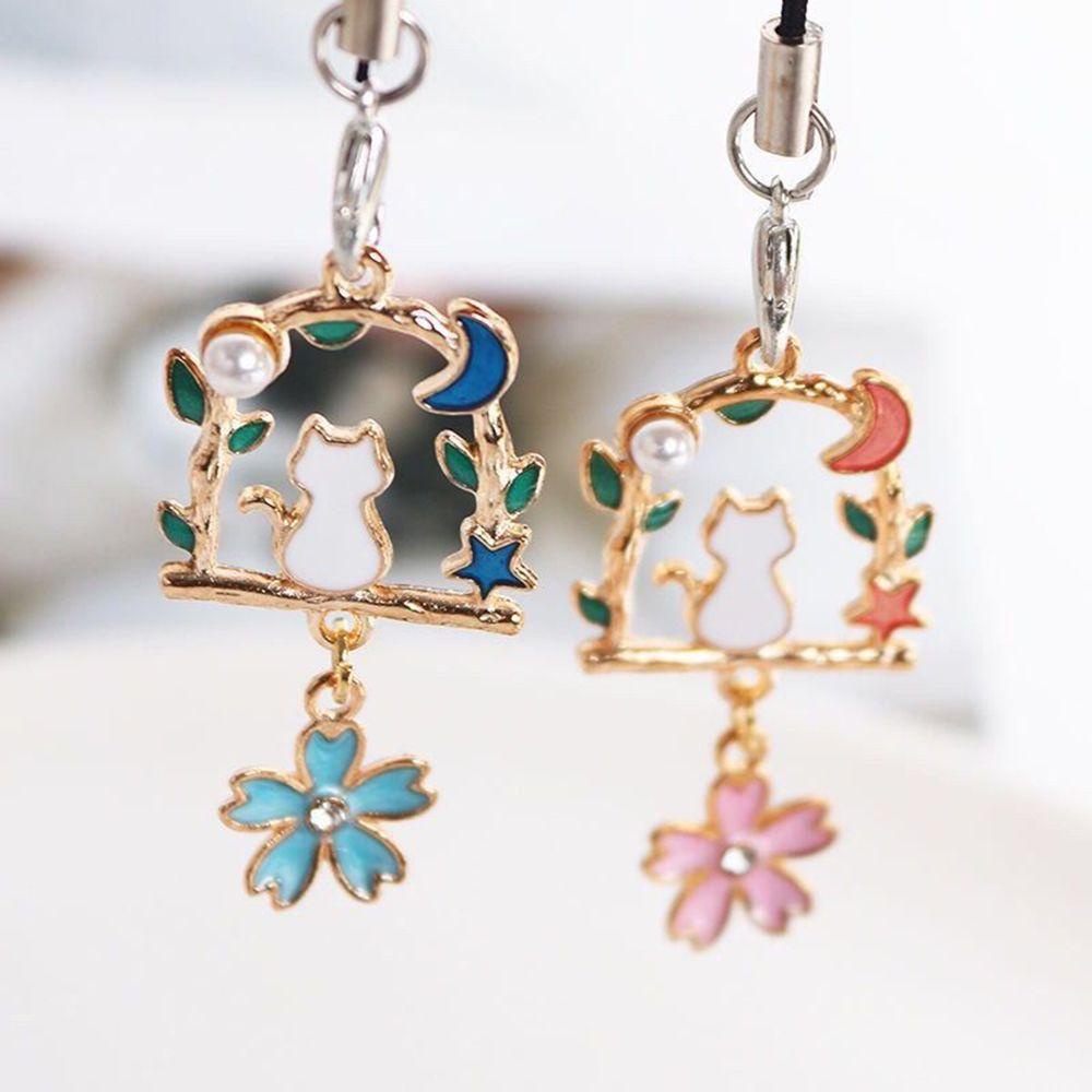Dây treo điện thoại MMULCK thiết kế chú mèo xích đu chữ U xinh xắn đáng yêu làm quà tặng