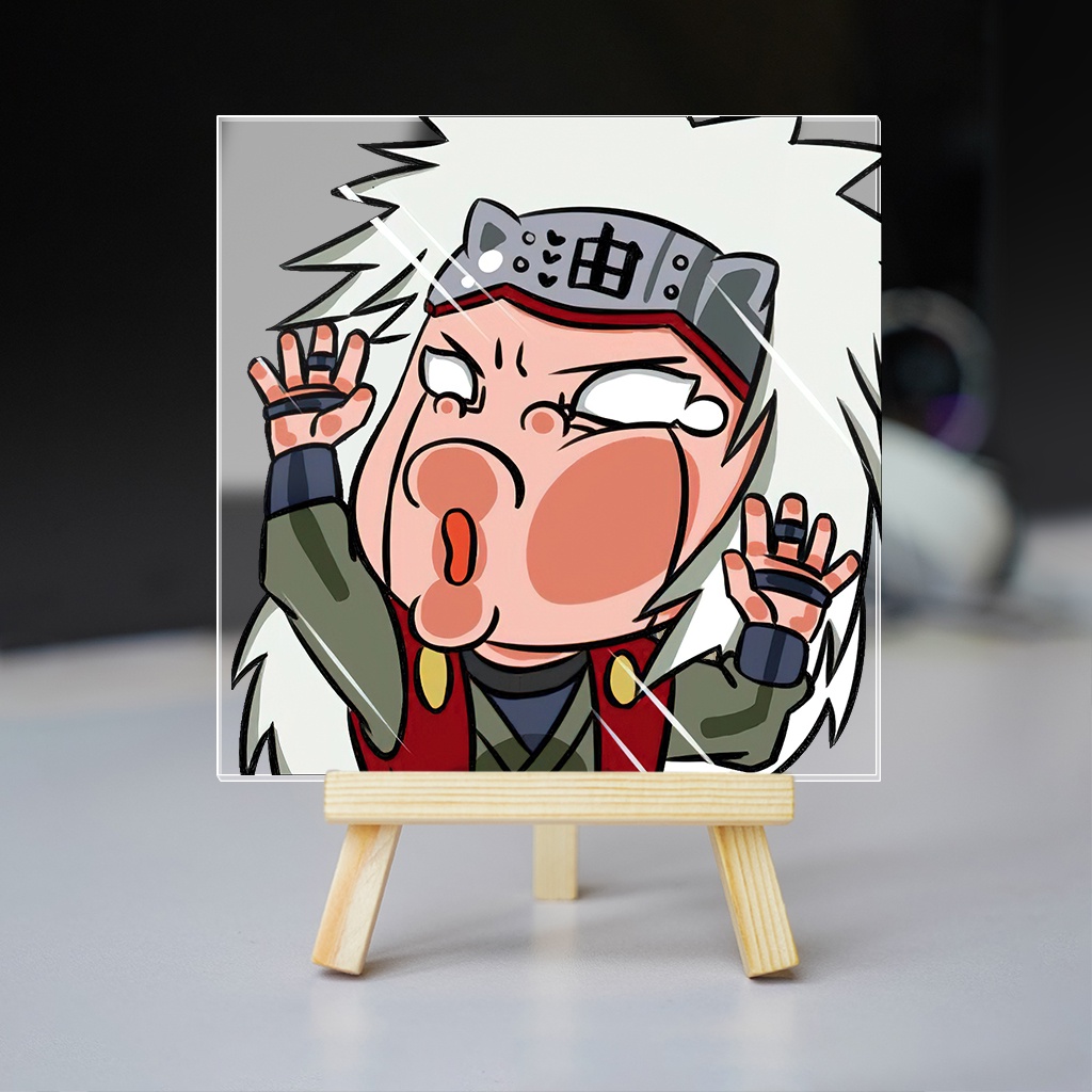 Tranh kính Naruto Anime Manga nhân vật úp mặt vào kính cute dễ thương trang trí góc học tập bàn làm việc HM Decor