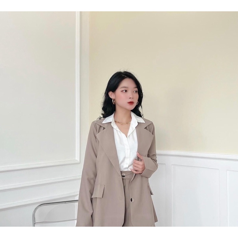 Set Vest đen và nâu tây dài tay