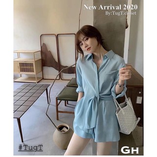 SÉT ÁO SƠ MI XOẮN EO MIXX QUẦN SOÓC TRẺ TRUNG NĂNG ĐỘNG