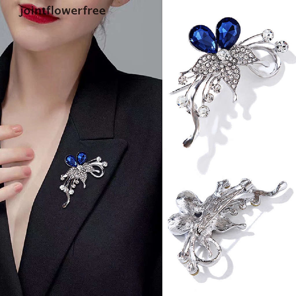 Ghim Cài Áo Hình Hoa Năm Cánh Đính Đá Pha Lê Thời Trang