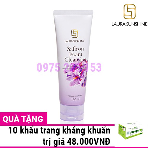 Sữa rửa mặt nhụy hoa nghệ tây Laura Sunshine Saffron Foam Cleansing 120ml