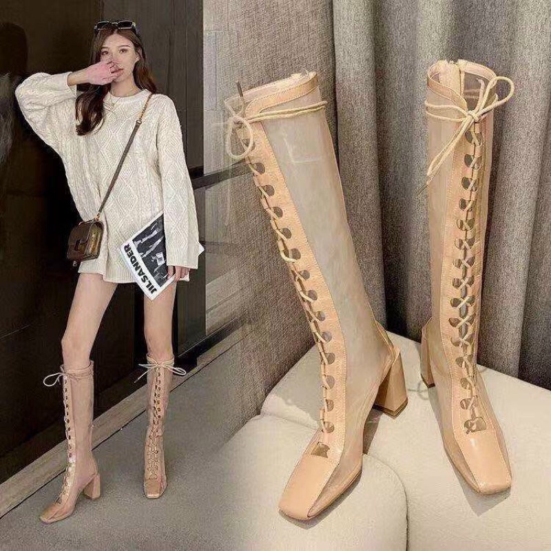 FREESHIP BỐT ĐÙI NỮ PHỐI LƯỚI BUỘC DÂY CAO CẤP FULLBOX MS1582 | BigBuy360 - bigbuy360.vn