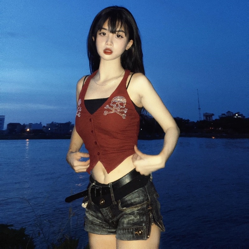 Short Jean, Quần Y2K Phong Cách Cá Tính Cho Nữ Chất Dày Dặn