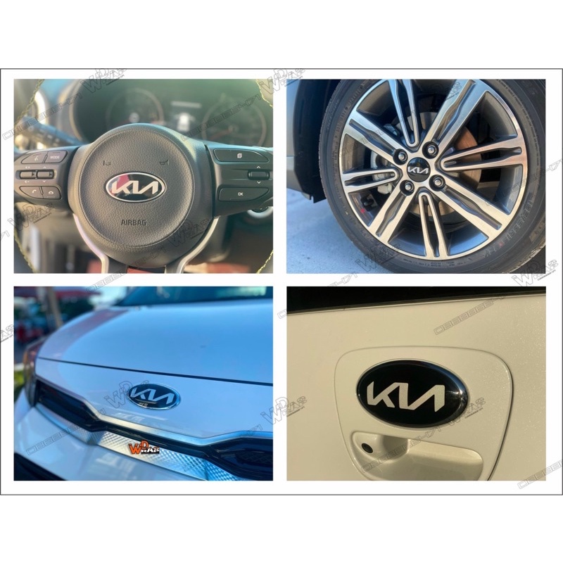 Decal Logo KIA Morning, Cerato, k3k5 cũ, Optima từ đời 2016-2021 (7 miếng tặng 3 miếng và 2 miếng dán thử không chữ)