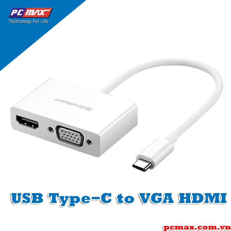 Cáp chuyển đổi USB Type-C to HDMI VGA Ugreen 30843 - Hàng Chính Hãng