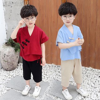 Set quần áo kiểu Hán phục phong cách retro cho bé từ 3 tuổi