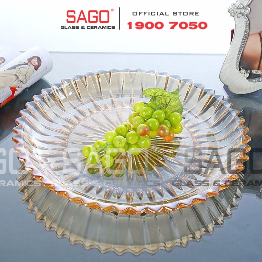 Đĩa Thủy Tinh Tròn Tia Đựng Trái Cây Để Bàn Cao Cấp 30cm , 37cm | Tùy chọn