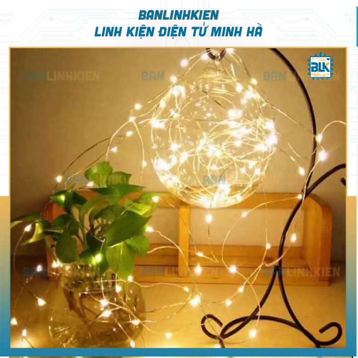 BLK Đèn Led đom đóm 5m chạy pin, đèn trang trí chụp hình, decor ảnh, bữa tiệc