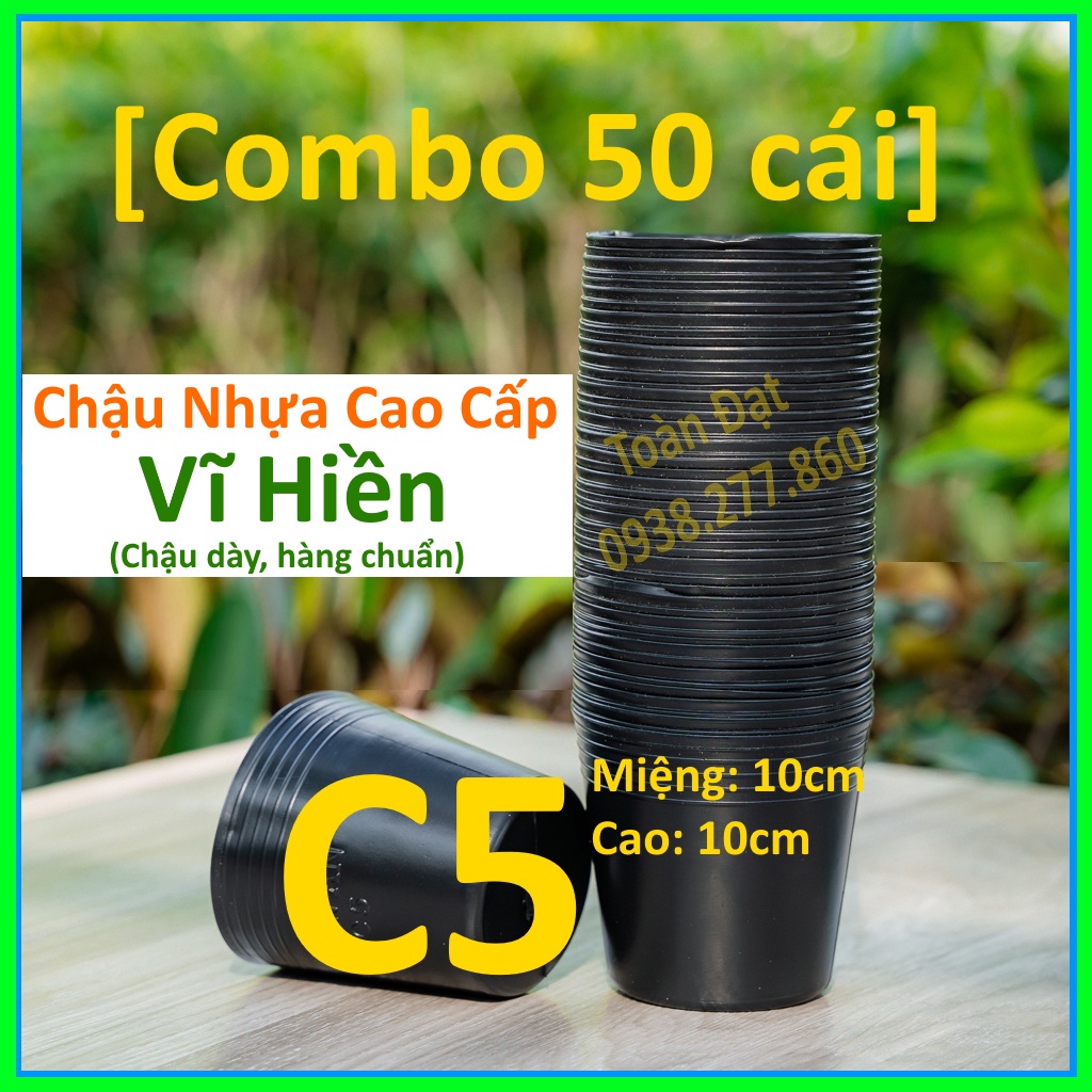 [Combo 50 cái] Chậu nhựa C5 (10x10cm), Chậu nhựa trồng cây giá sỉ