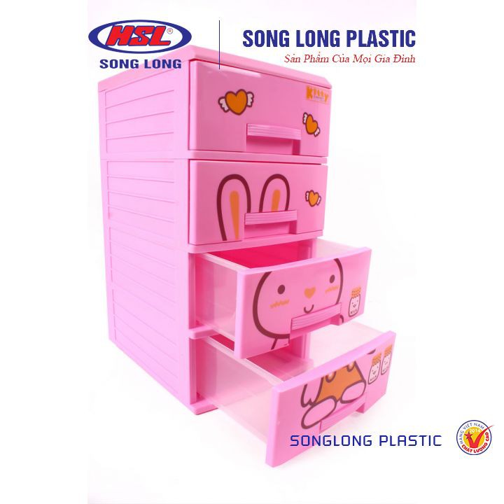 Tủ đựng quần áo cho bé, tất, đồ lót - Tủ Kitty Song Long