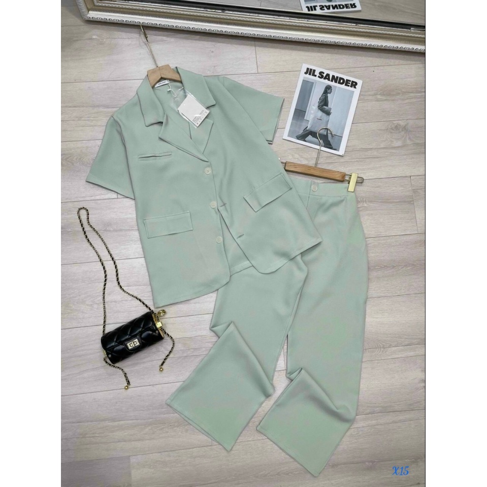 [Sale cuối tháng] Set áo và quần đi chơi với quần dài kèm áo ngoài giả vest lót cotton