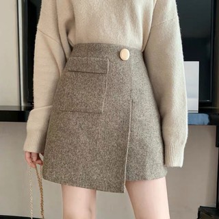 ( Có sẵn ) Chân váy dạ vạt trước (kèm ảnh thật)