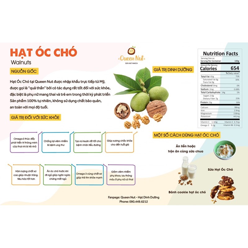 Hạt Óc Chó Tách Vỏ Mỹ Hạt Sống Làm Sữa Hạt / Bánh / Ngũ cốc granola
