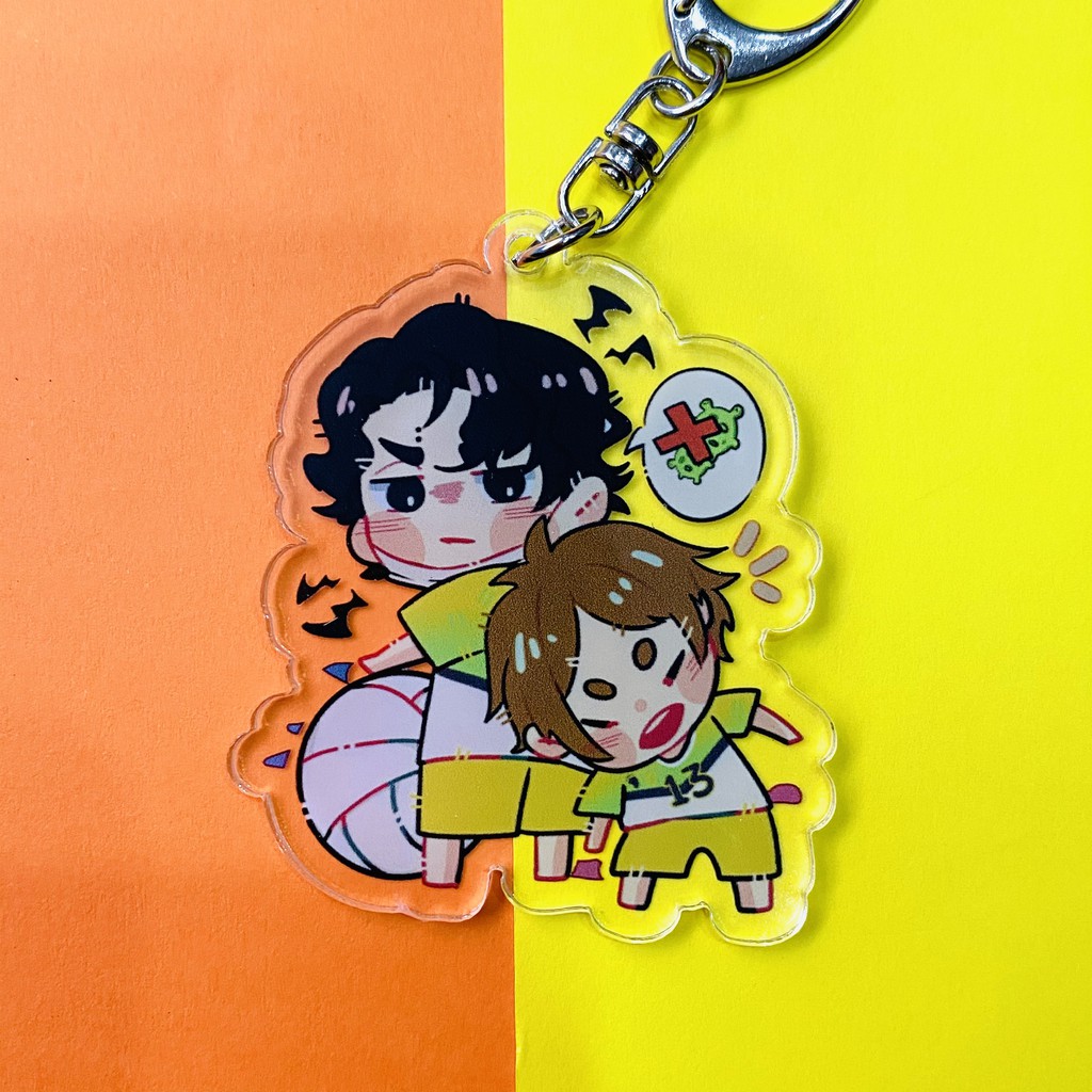 ( Mica trong acrylic ) Móc khóa Haikyuu!! Vua bóng chuyền ver couples quà tặng xinh xắn dễ thương chibi anime