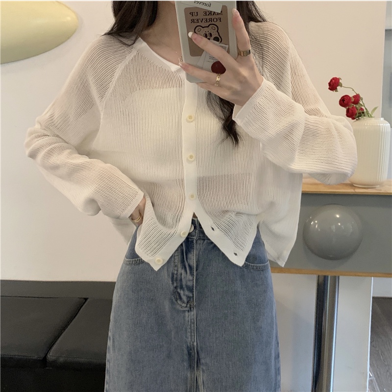 NZN Áo Khoác Cardigan Dệt Kim Tay Dài Chống Nắng Phong Cách Mới