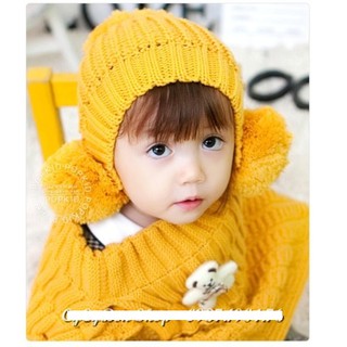 Set nón len + áo choàng gấu bông cho bé (từ 9 tháng đến 4 tuổi)